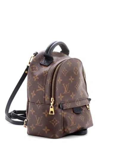 Pre-owned Louis Vuitton Palm Springs Monogram Canvas Mini Backpack In Brown