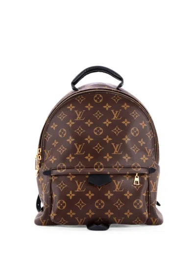 Pre-owned Louis Vuitton Palm Springs Monogram Canvas Mm Backpack In Brown