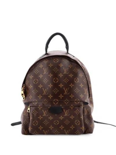 Pre-owned Louis Vuitton Palm Springs Monogram Canvas Mm Backpack In Brown