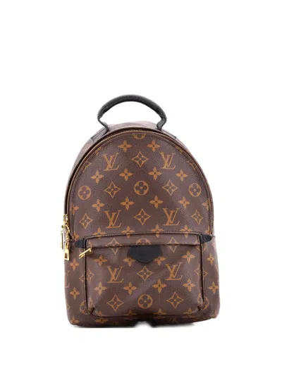 Pre-owned Louis Vuitton Palm Springs Monogram Canvas Pm Backpack In Black