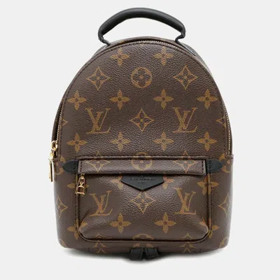 Pre-owned Louis Vuitton Palm Springs Noir Monogram Mini Backpack In Black