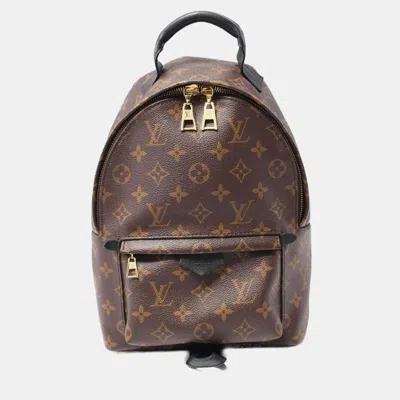 Pre-owned Louis Vuitton Palm Springs Pm Brown/black Monogram Coated Canvas & Leather Backpack