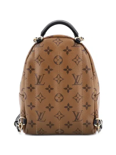 Pre-owned Louis Vuitton Palm Springs Reverse Monogram Canvas Mini Backpack In Brown