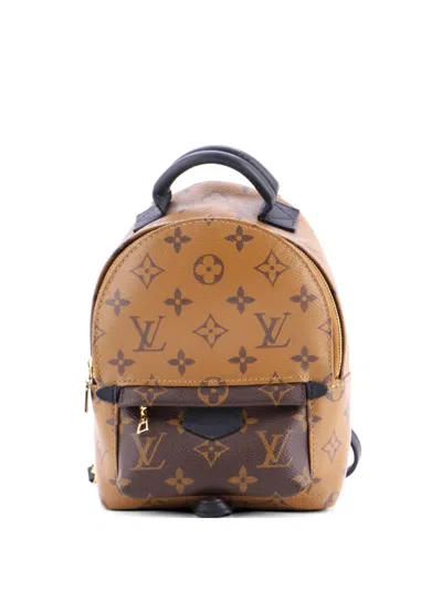 Pre-owned Louis Vuitton Palm Springs Reverse Monogram Canvas Mini Backpack In Brown