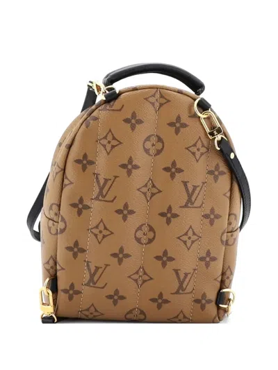 Pre-owned Louis Vuitton Palm Springs Reverse Monogram Canvas Mini Backpack In Brown