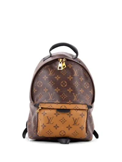 Pre-owned Louis Vuitton Palm Springs Reverse Monogram Canvas Pm Backpack In Black