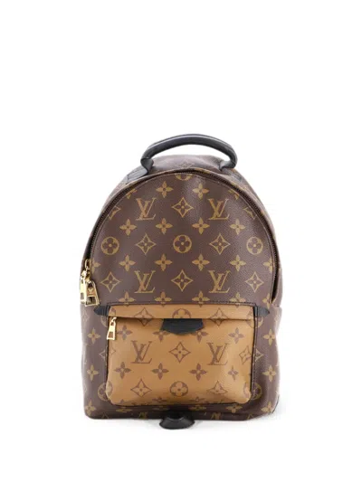 Pre-owned Louis Vuitton Palm Springs Reverse Monogram Canvas Pm Backpack In Black