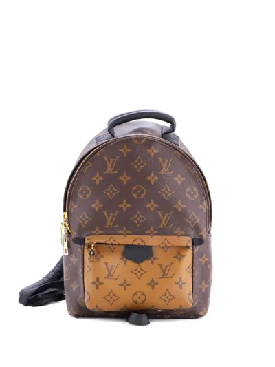 Pre-owned Louis Vuitton Palm Springs Reverse Monogram Canvas Pm Backpack In Brown
