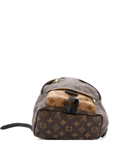 Pre-owned Louis Vuitton Palm Springs Reverse Monogram Canvas Pm Backpack In Brown