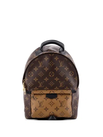 Pre-owned Louis Vuitton Palm Springs Reverse Monogram Canvas Pm Backpack In Brown