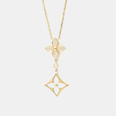 Pre-owned Louis Vuitton Pandantif Starblossom Diamond Necklace Pink Gold 18k Diamond Mother Of Pearl Necklace Pink Gold