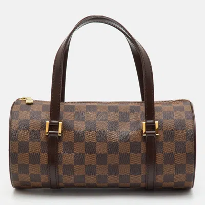 Pre-owned Louis Vuitton Papillon 26 Damier Ebene Canvas Bag In Brown