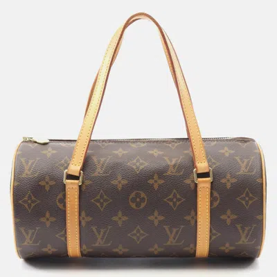 Pre-owned Louis Vuitton Papillon 26 Monogram Canvas Leather Shoulder Handbag In Brown