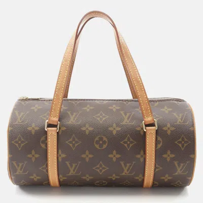 Pre-owned Louis Vuitton Papillon 26 Shoulder Handbag Monogram Canvas In Brown