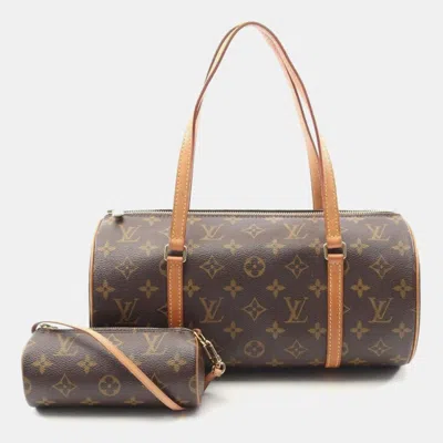 Pre-owned Louis Vuitton Papillon 30 Brown Monogram Canvas Handbag