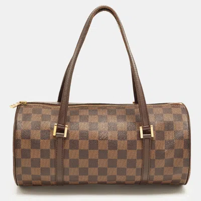 Pre-owned Louis Vuitton Papillon 30 Damier Ebene Canvas Bag In Brown