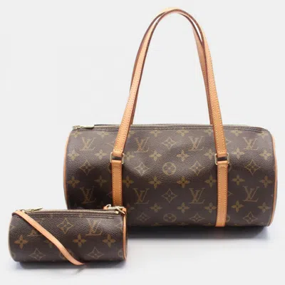 Pre-owned Louis Vuitton Papillon 30 Hand Shoulder Bag Monogram Leather Brown