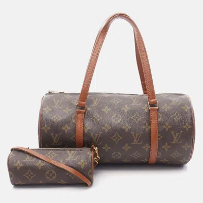 Pre-owned Louis Vuitton Papillon 30 Shoulder Handbag Monogram Canvas Brown Old