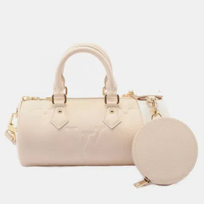 Pre-owned Louis Vuitton Papillon Bb 2way Shoulder Hand Bag Monogram Empreinte Creme