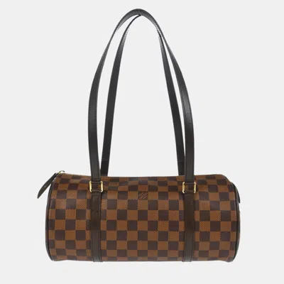 Pre-owned Louis Vuitton Papillon Damier Ebene Canvas Shoulder Bag In Brown