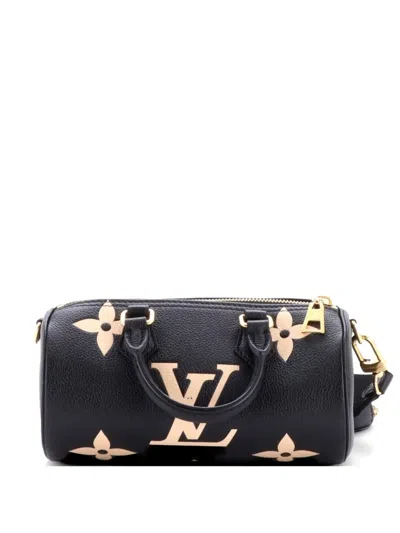 Pre-owned Louis Vuitton Papillon Handbag Bicolor Monogram Empreinte Giant Bb Crossbody Bag In Black