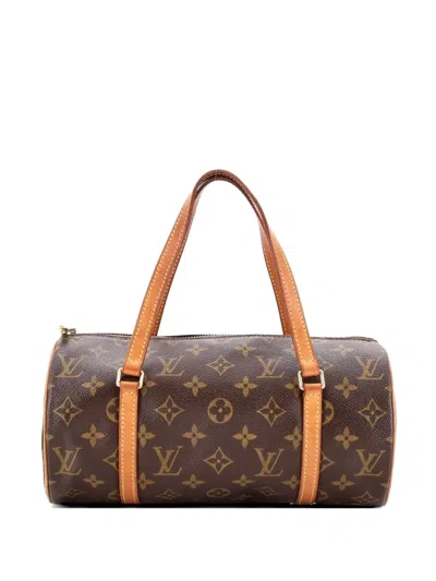 Pre-owned Louis Vuitton Papillon Handbag Monogram Canvas 26 Satchel In Brown