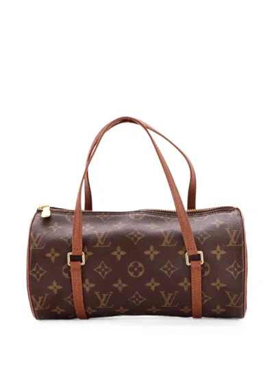 Pre-owned Louis Vuitton Papillon Handbag Monogram Canvas 26 Satchel In Brown