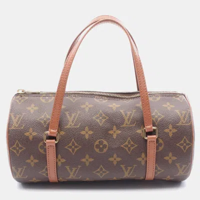 Pre-owned Louis Vuitton Papillon Pm 26 Handbag Monogram Canvas In Brown