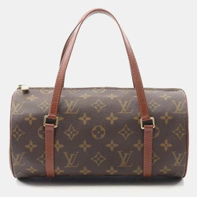 Pre-owned Louis Vuitton Papillon Pm 26 Handbag Monogram Canvas In Brown