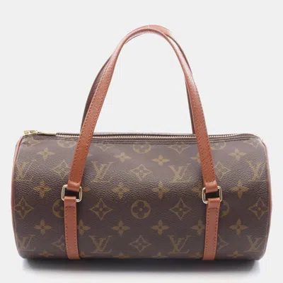 Pre-owned Louis Vuitton Papillon Pm 26 Old Model Handbag Monogram Canvas In Brown