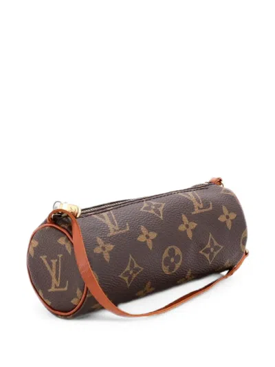 Pre-owned Louis Vuitton Papillon Pochette Monogram Canvas Mini Clutch Bag In Brown