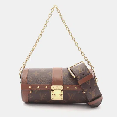 Pre-owned Louis Vuitton Papillon Trunk Handbag Coated Canvas Leather Monogram Brown