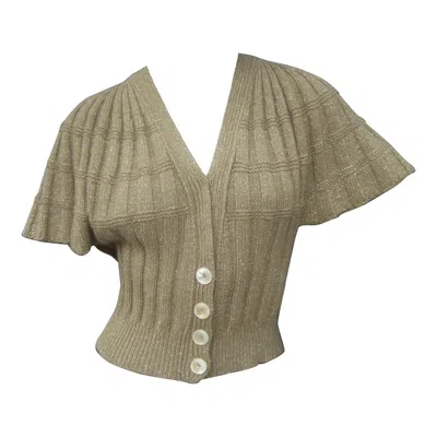 Pre-owned Louis Vuitton Paris Italian Knit Brown Cardigan C 21st C