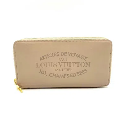Pre-owned Louis Vuitton Parnassea Beige Leather Long Wallet (bi-fold) ()