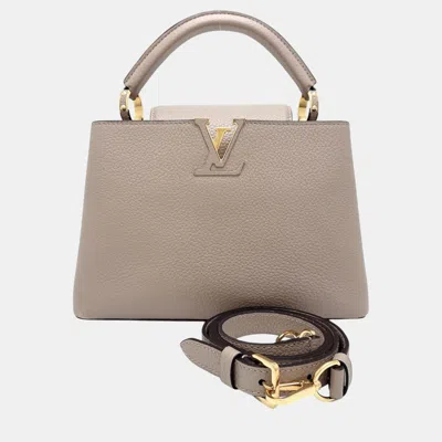 Pre-owned Louis Vuitton Parnassea Line Capucines Bb Bag In Beige