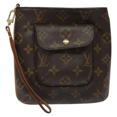 Pre-owned Louis Vuitton Partition Brown Canvas Clutch Bag ()