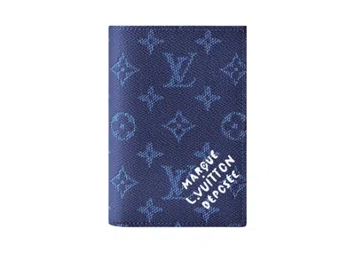 Pre-owned Louis Vuitton Passport Cover In Ocean In Blue