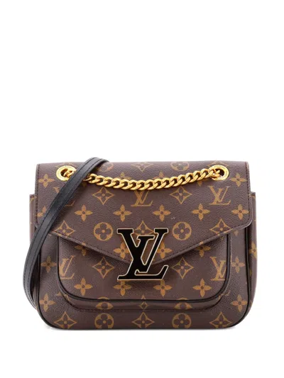 Pre-owned Louis Vuitton Passy Handbag Monogram Canvas Crossbody Bag In Brown