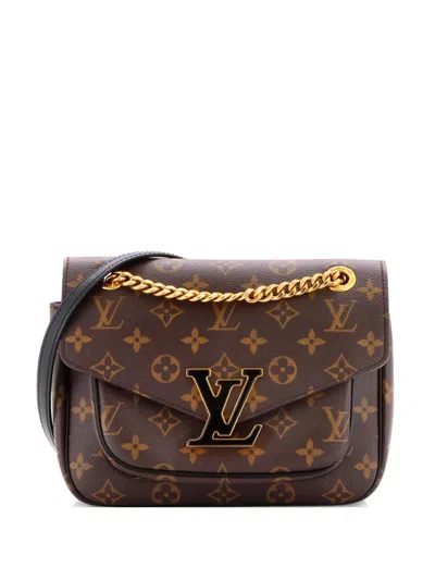 Pre-owned Louis Vuitton Passy Handbag Monogram Canvas Crossbody Bag In Brown