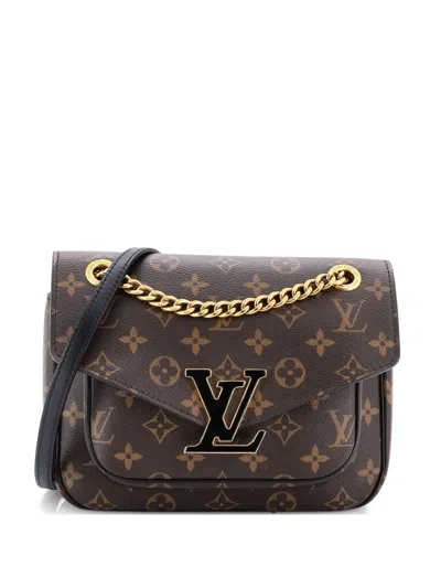 Pre-owned Louis Vuitton Passy Handbag Monogram Canvas Crossbody Bag In Brown
