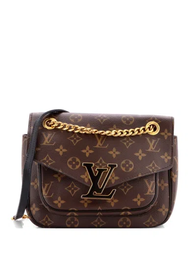 Pre-owned Louis Vuitton Passy Handbag Monogram Canvas Crossbody Bag In Brown