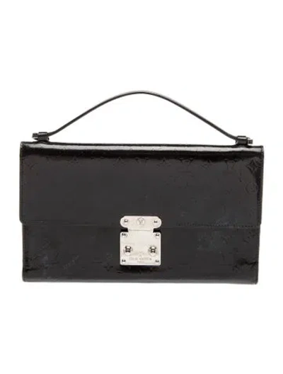 Pre-owned Louis Vuitton Patent Leather Anouchka Pochette In Black