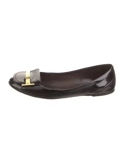 Pre-owned Louis Vuitton Patent Leather Ballet Flats In Black