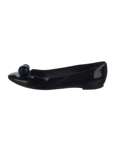 Pre-owned Louis Vuitton Patent Leather Beaded Accents Flats In Black