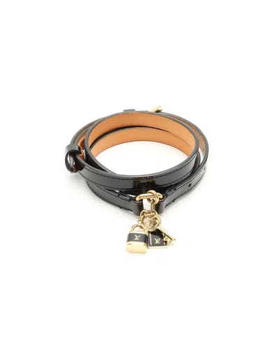 Pre-owned Louis Vuitton Patent Leather Belt, Size 90 In Black