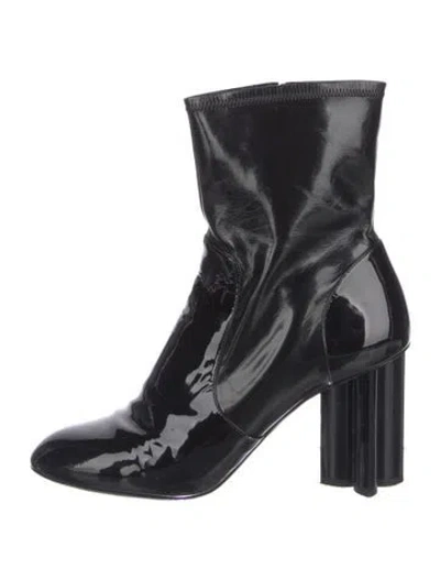 Pre-owned Louis Vuitton Patent Leather Boots In Black