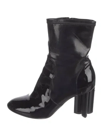 Pre-owned Louis Vuitton Patent Leather Boots In Black