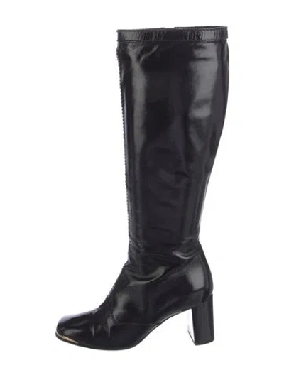 Pre-owned Louis Vuitton Patent Leather Boots In Black