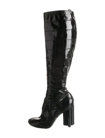 Pre-owned Louis Vuitton Patent Leather Boots In Black