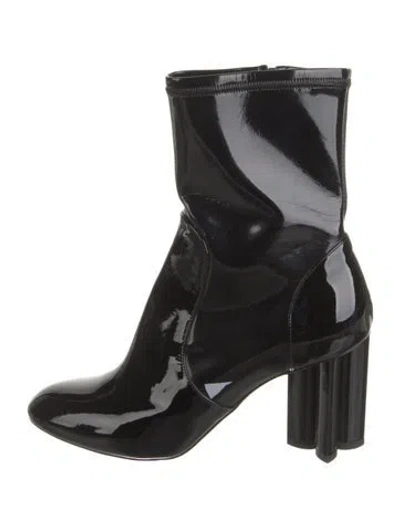 Pre-owned Louis Vuitton Patent Leather Boots In Black